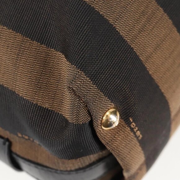 FENDI Pecan Canvas Backpack Brown Black Auth BA4760 main image 16